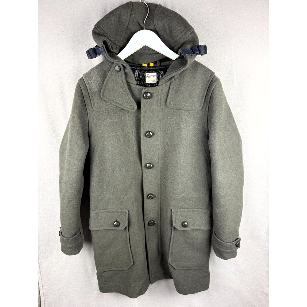 G Star RAW Denim Duffle Coat Mens Medium Gray Wool Parka Overcoat Heavyweight